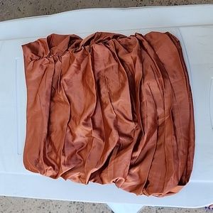 Pretty Little Thing Ruched Orange Satin Skirt